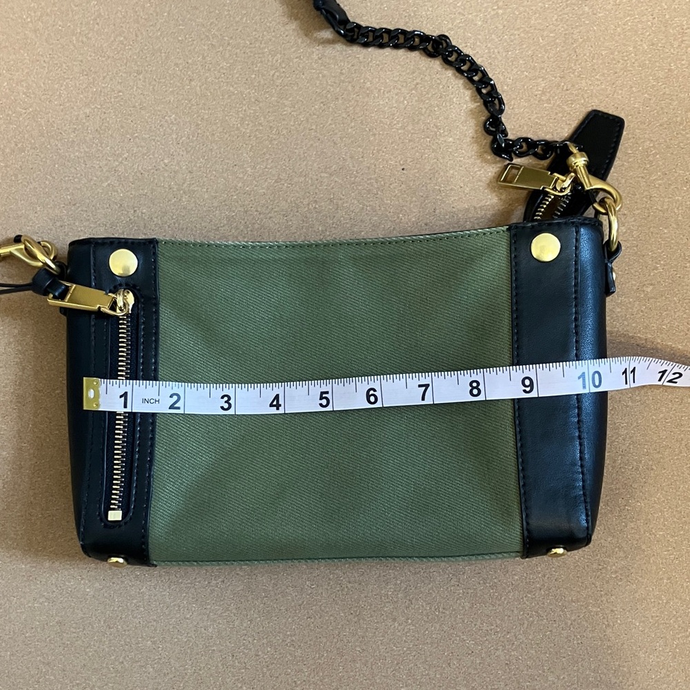 Rebecca Minkoff MAB Mini Canvas/Leather Green and Black Women's Bag - Picture 11 of 11
